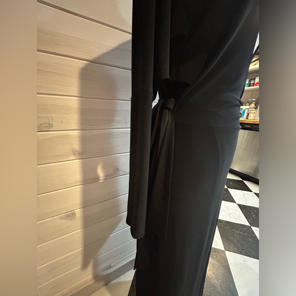 KAMALIKULTURE NORMAKAMALI Black Floor Length Wrap Dress Size XS - Picture 4 of 7